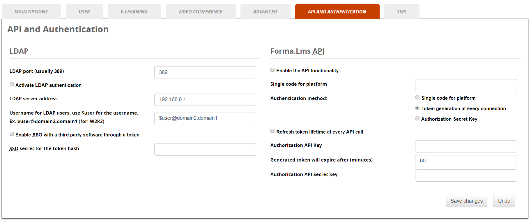sysconfig settings api